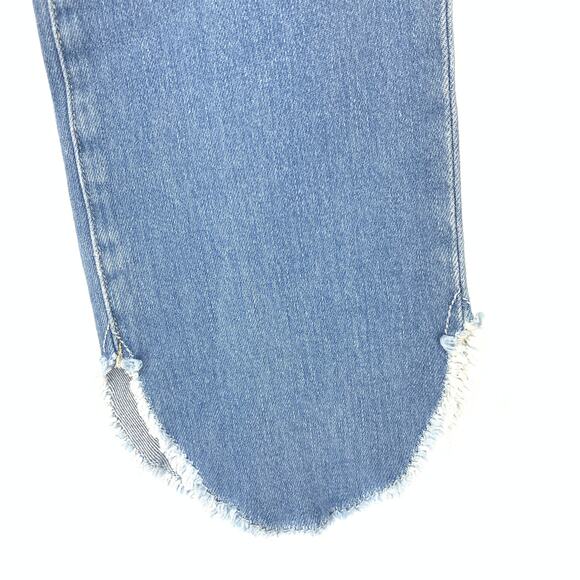 Frame Jeans Women's Size 24 Denim Le High Straight Cropped Rounded Raw Hem Blue - Picture 4 of 7